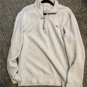 Tommy Bahama tan 1/4 Zip Sweater